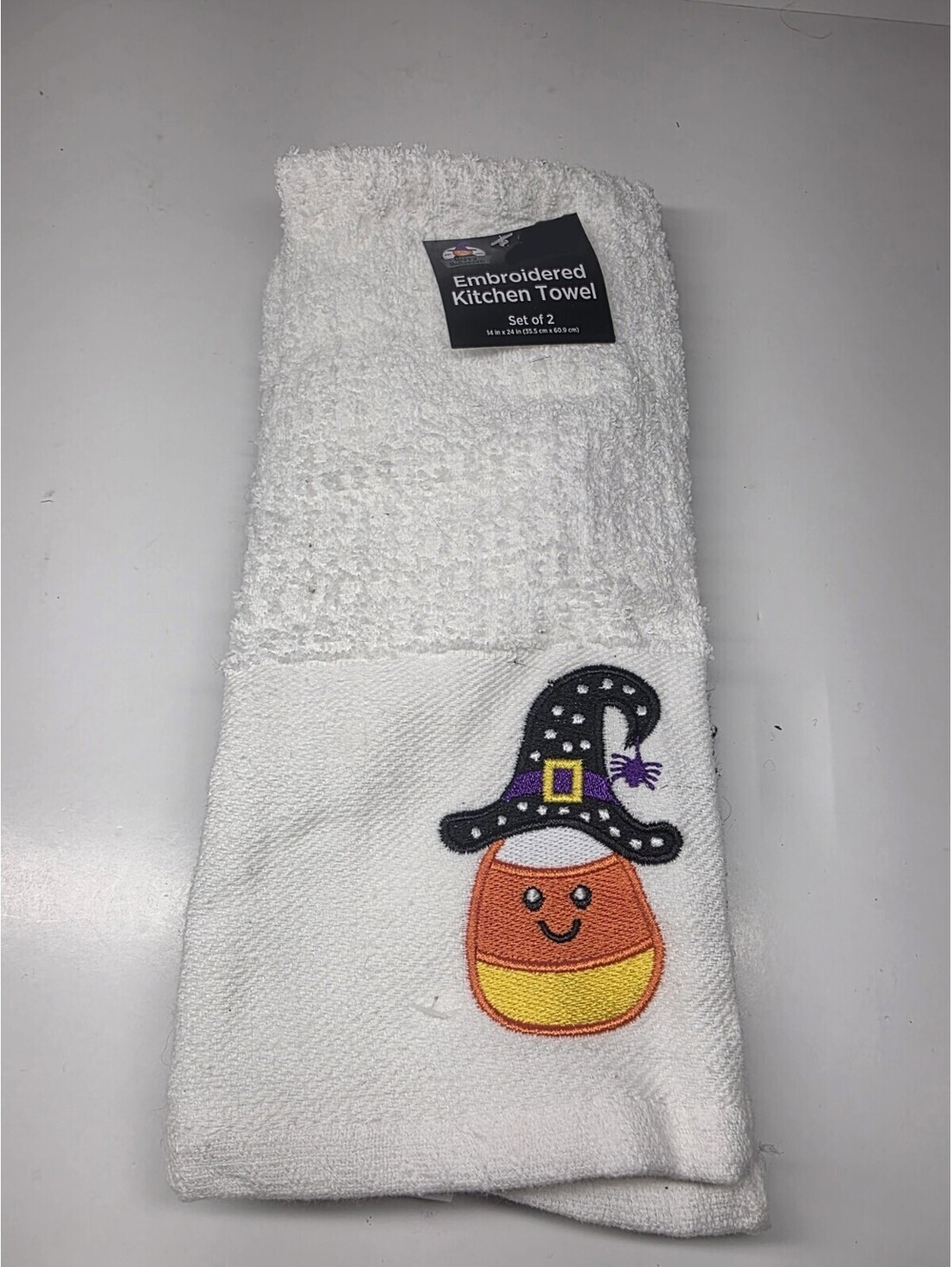 Halloween Kitchen Towels Candy corn Witch Thanksgiving decorative Fall